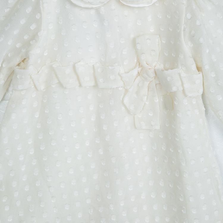 Pre Owned Baby Dior White Silk Dobby Dress 3 Months 