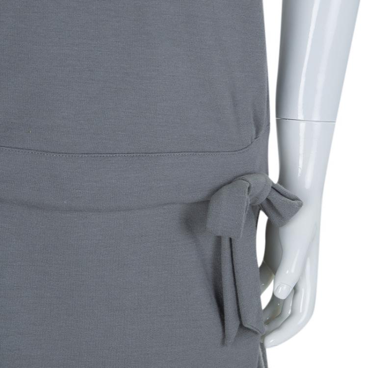 Pre Owned Baby Dior Grey Knit Sunglasses Print Sleeveless Dress 8 Yrs