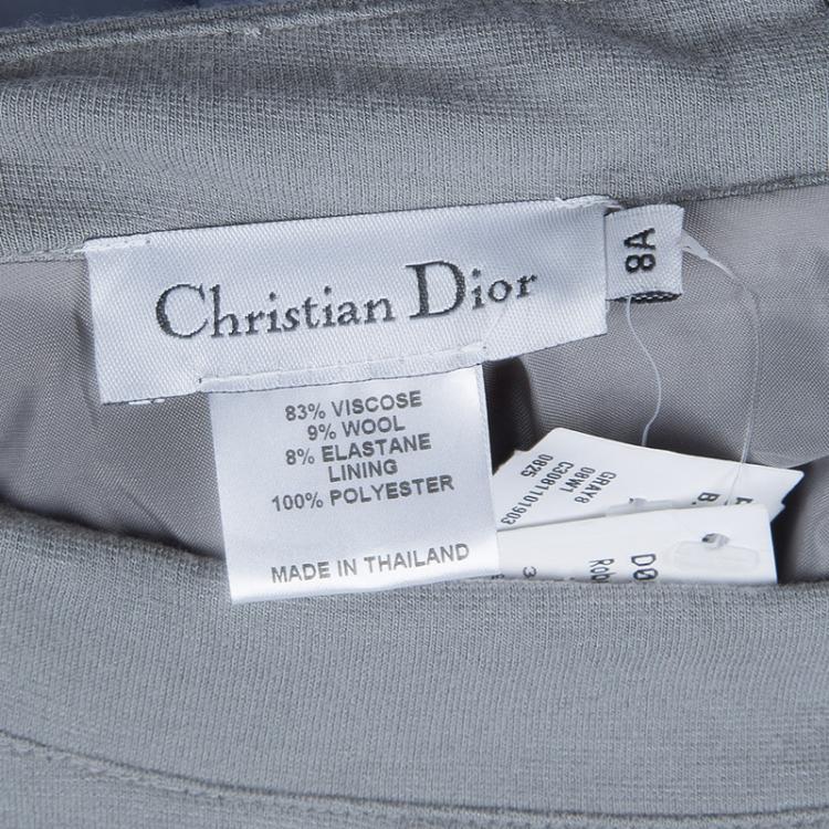 Pre Owned Baby Dior Grey Knit Sunglasses Print Sleeveless Dress 8 Yrs