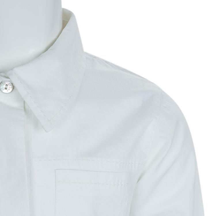 Pre Owned Baby Dior White Long Sleeve Button Down Cotton Shirt 6 Yrs