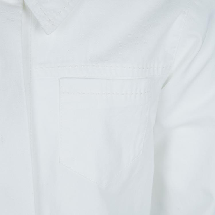 Pre Owned Baby Dior White Long Sleeve Button Down Cotton Shirt 6 Yrs