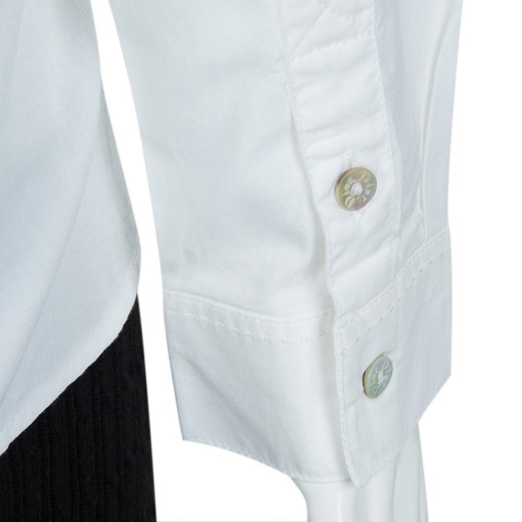 Pre Owned Baby Dior White Long Sleeve Button Down Cotton Shirt 6 Yrs