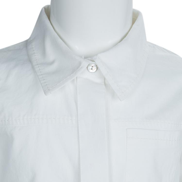 Pre Owned Baby Dior White Long Sleeve Button Down Cotton Shirt 8 Yrs