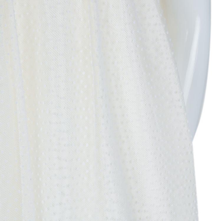 Pre Owned Baby Dior Off-White Dotted Mesh Overlay Dress 8 Yrs