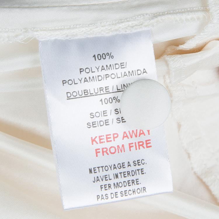 Pre Owned Baby Dior Cream Tulle Overlay Tiered Skirt 10 Yrs