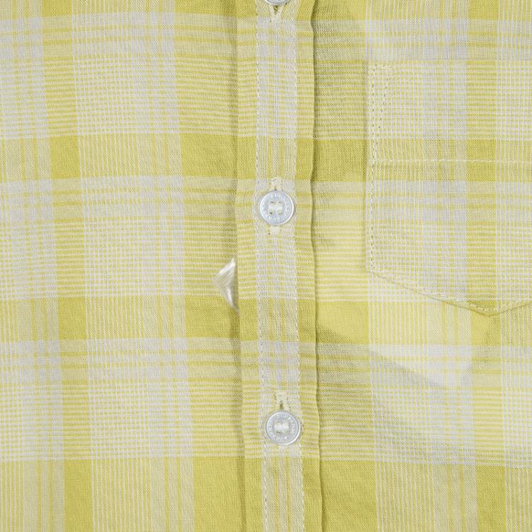 Pre Owned Burberry Children Mustard Checked Short Sleeve Shirt 9 Months