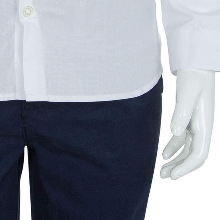 Pre Owned Burberry Children White Cotton Long Sleeve Button Down Shirt 7 Yrs