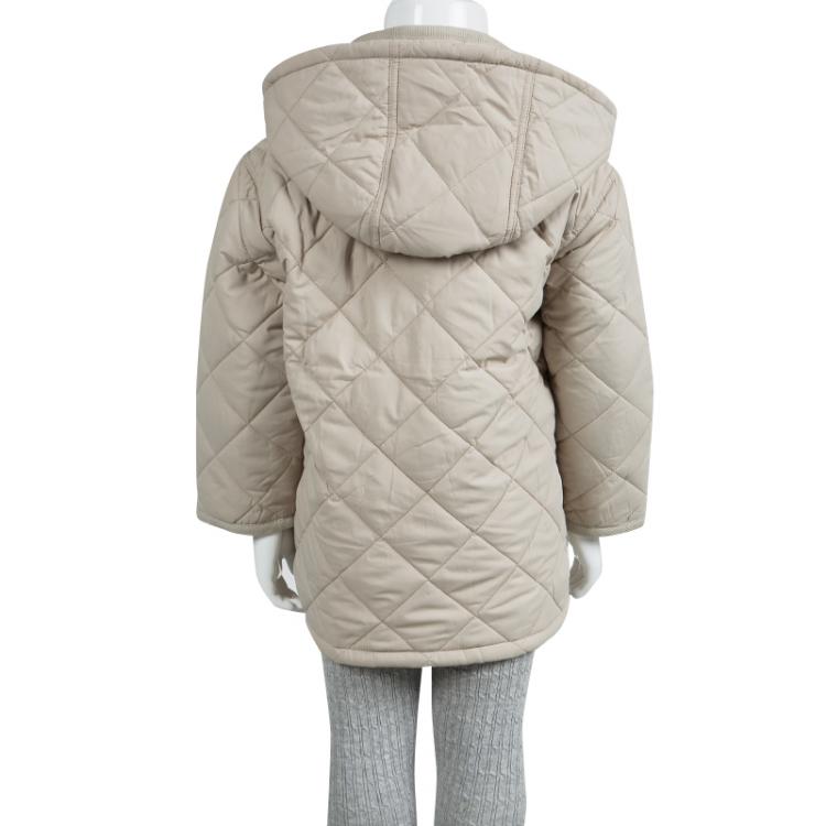 Pre Owned Burberry Beige Diamond Quilted Hooded Jacket 3 Yrs