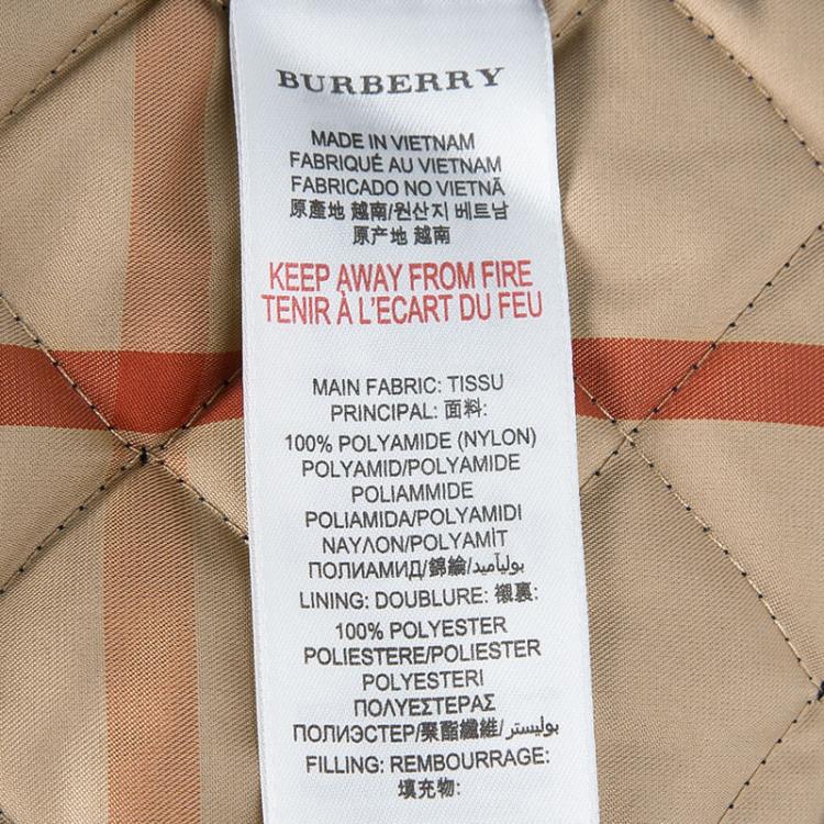 Pre Owned Burberry Children Navy Blue Quilted Hooded Jacket 5 Yrs