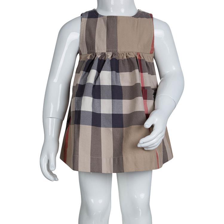 Beige Cotton Sleeveless Dress 6 Months Burberry | TLC