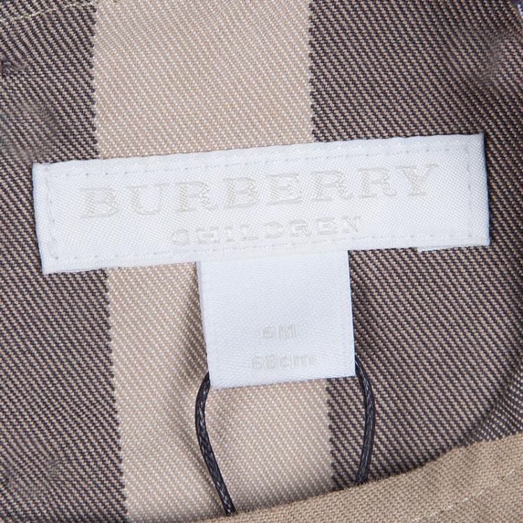 Pre Owned Burberry Beige Novacheck Cotton Sleeveless Dress 6 Months