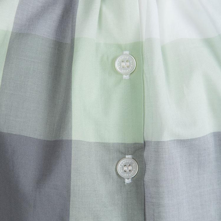 Pre Owned Burberry Children Green Checked Cotton Belted Playsuit 10 Yrs