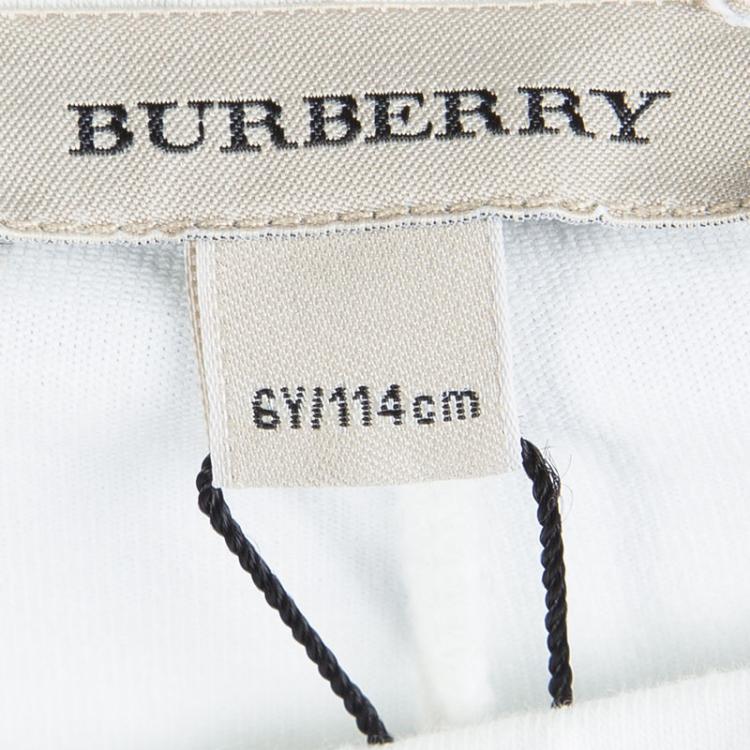 Pre Owned  Burberry Off White Cotton Leggings 6 Yrs