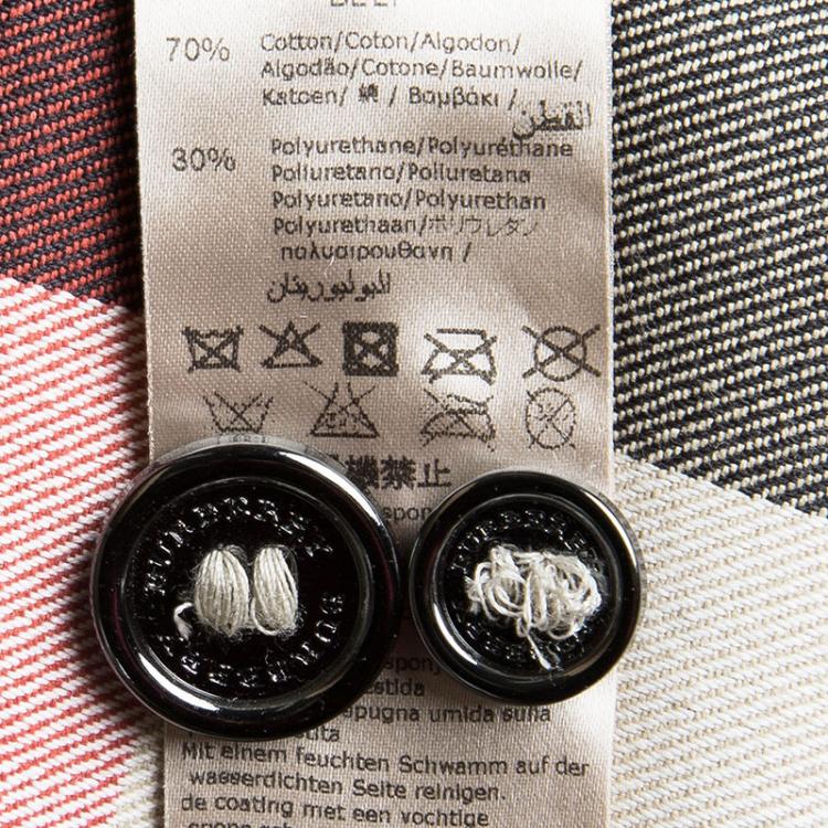 Pre Owned Burberry Beige Patent Novacheck Trench Coat 3 Yrs