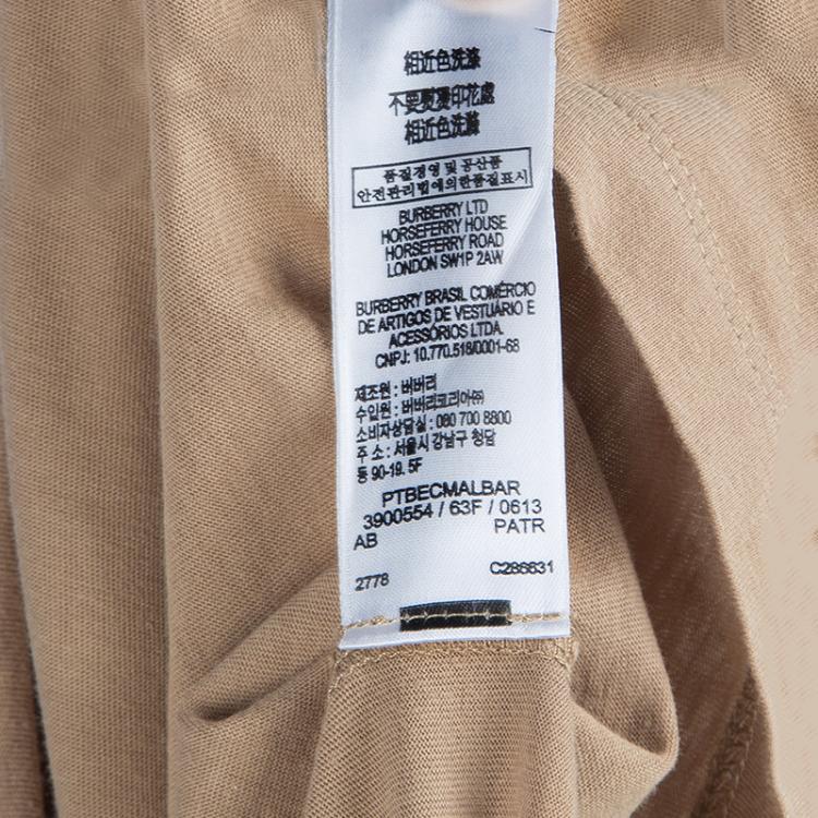 Pre Owned Burberry Children Brown Flock Printed Short Sleeve T Shirt 4 Yrs