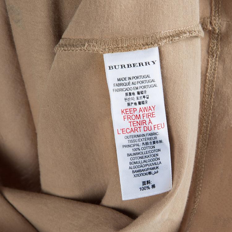 Pre Owned Burberry Children Brown Flock Printed Short Sleeve T Shirt 4 Yrs