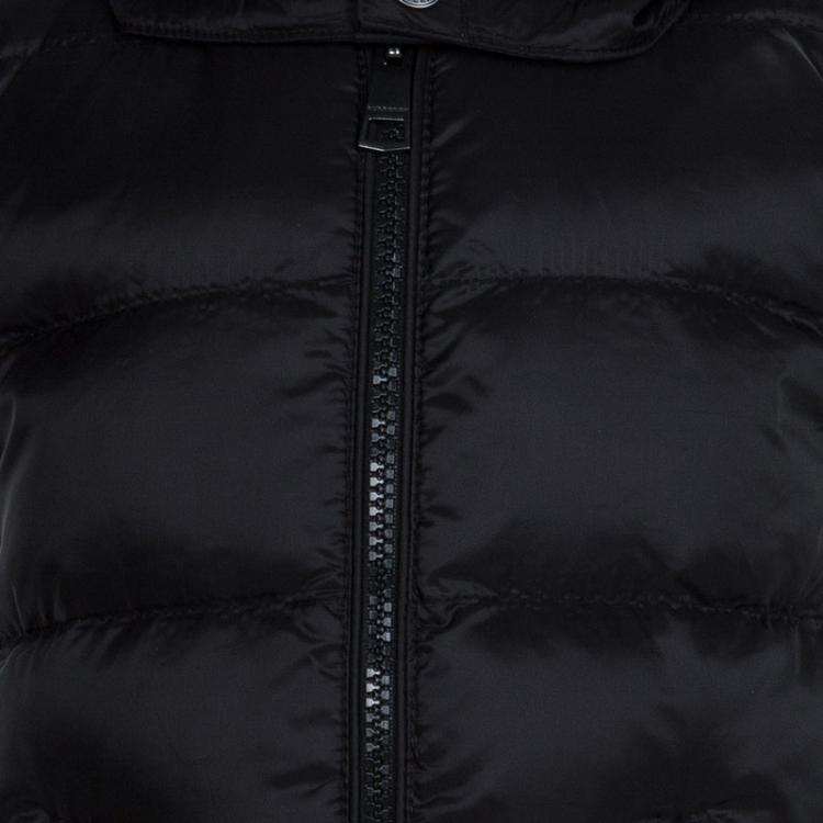 Pre Owned Burberry Children Black Quilted Hooded Down Jacket 4 Yrs