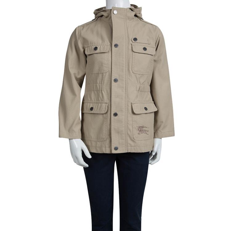 Pre Owned Burberry Beige Hooded Jacket 6 Yrs