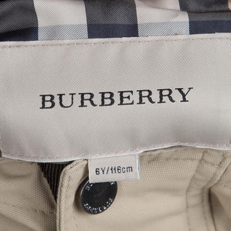 Pre Owned Burberry Beige Hooded Jacket 6 Yrs