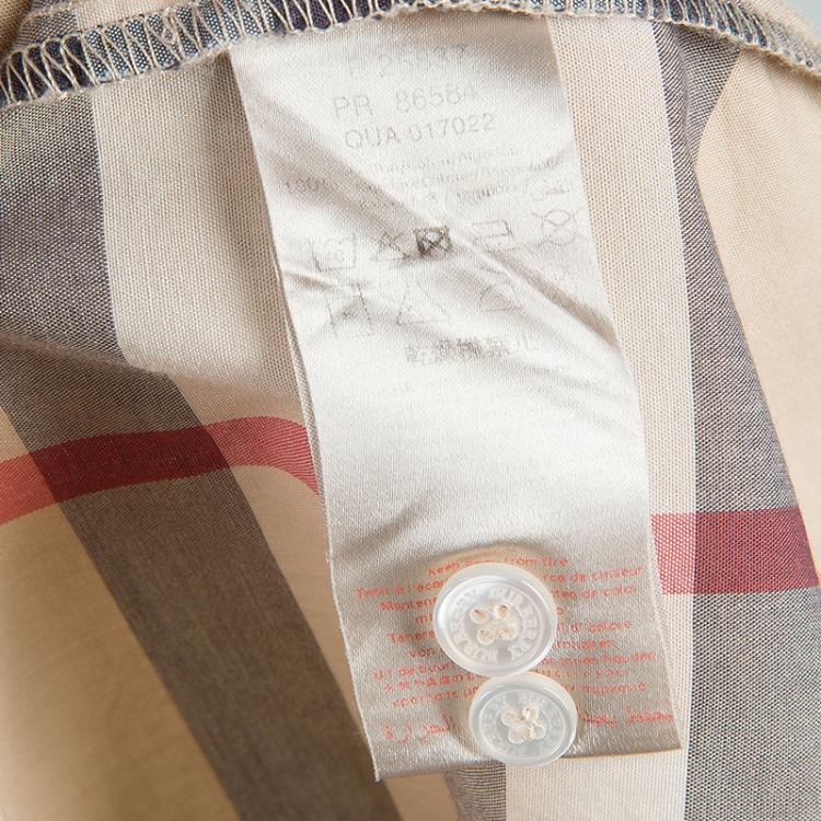 Pre Owned Burberry Beige Nova Check Print Buttondown Long Sleeve Shirt 5 Yrs