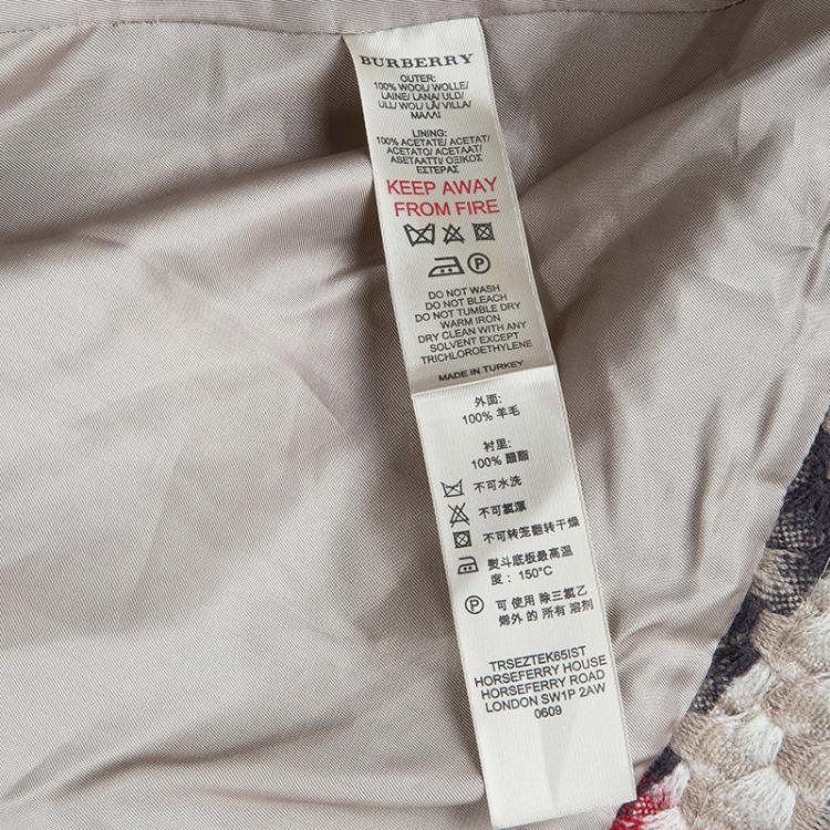 Pre Owned Burberry Beige Textured Wool Poncho 5 Yrs