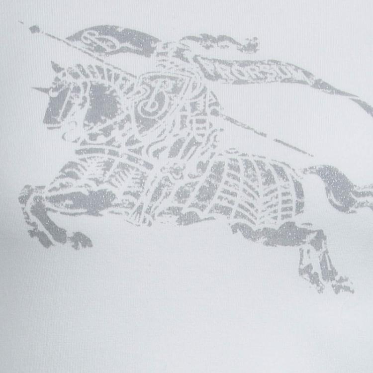 Pre Owned Burberry White Logo Print Long Sleeve T-Shirt 6 Yrs