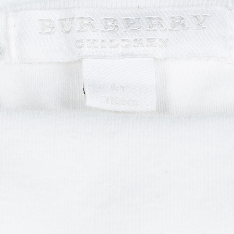 Pre Owned Burberry Children White Long Sleeve Turtle Neck T-Shirt 5 Yrs