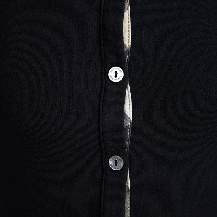 Pre Owned Burberry Black Cotton Nova Check Shoulder Detail Top 8 Yrs