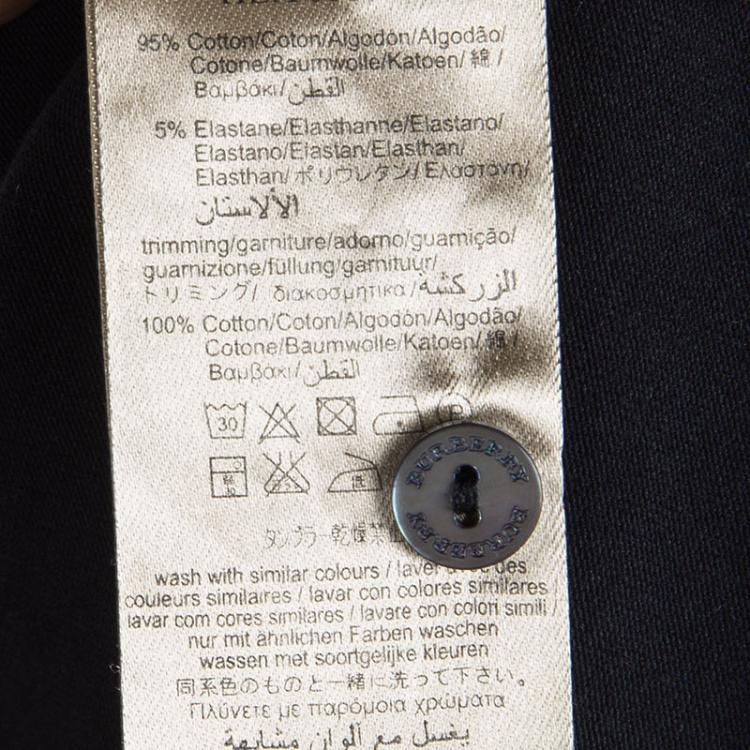 Pre Owned Burberry Black Cotton Nova Check Shoulder Detail Top 8 Yrs