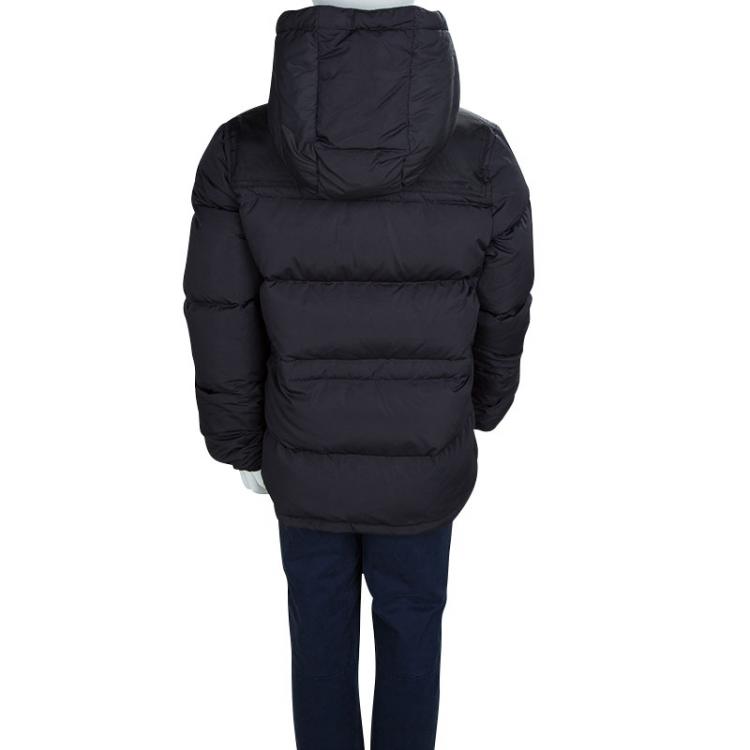 Pre Owned Burberry Black Quilted Toggle Button Detail Hooded Down Jacket 8 Yrs