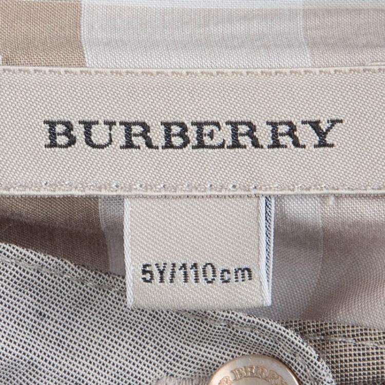 Pre Owned Burberry Brown Nova Check Print Cotton Dress  5 Yrs