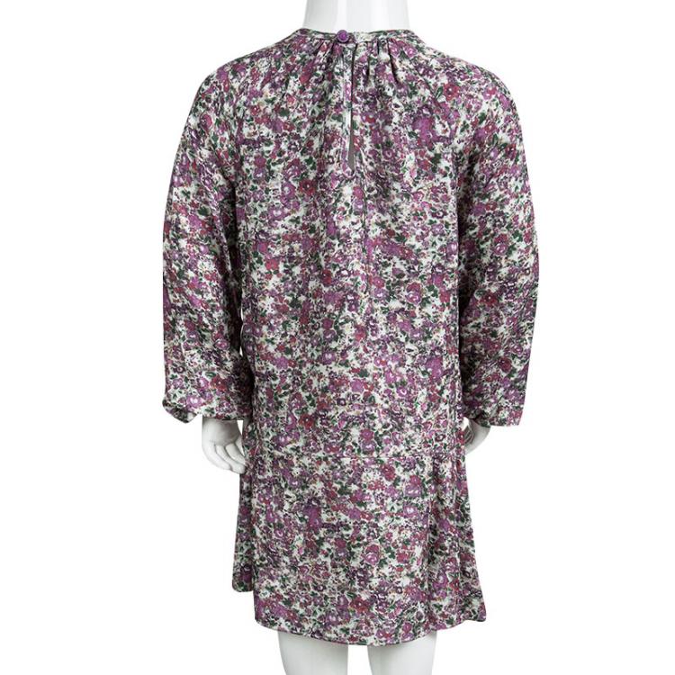 Pre Owned CH Carolina Herrera Multicolor Floral Printed Long Sleeve Dress 4 Yrs
