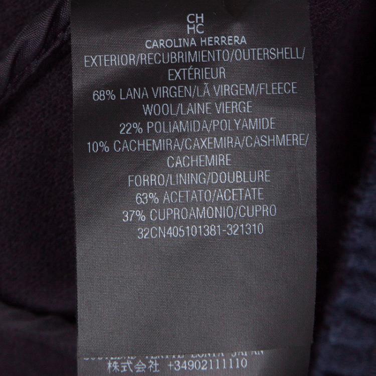 Pre Owned CH Carolina Herrera Navy Blue Ruffle Trim Detail Open Front Jacket 6 Yrs