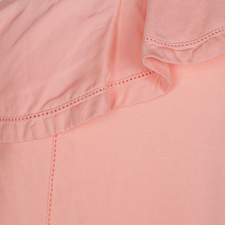 Pre Owned Chloe Pale Pink Ruffle Detail One Shoulder Dress 12 Yrs