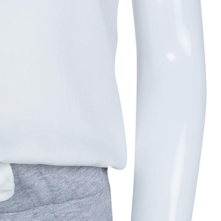 Pre Owned Chloe White and Grey Sleeveless Romper 8 Yrs