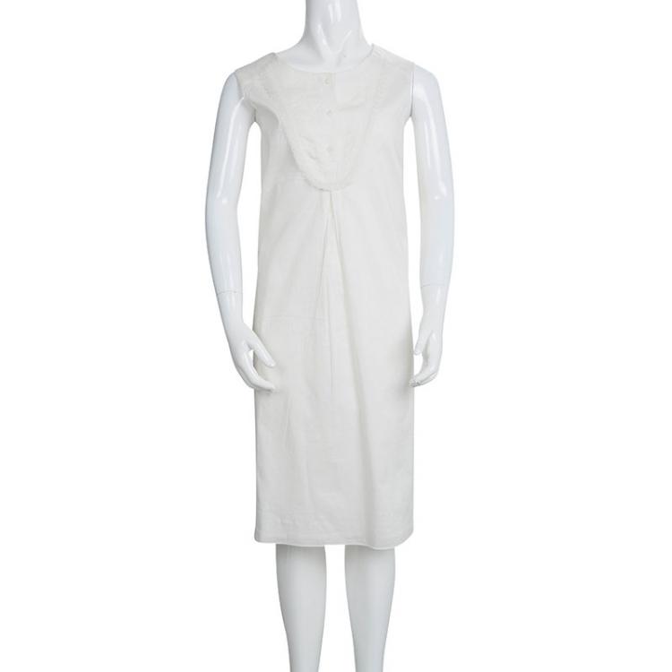 Pre Owned Chloe Cream Cotton Sleeveless Dress 12 Yrs