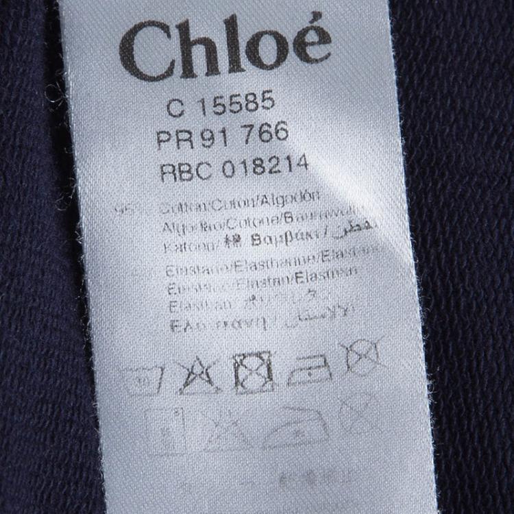 مملوكة مسبقًا Chloe Navy Blue Knit Bow Ruffle Detail Sweatshirt 6 Yrs