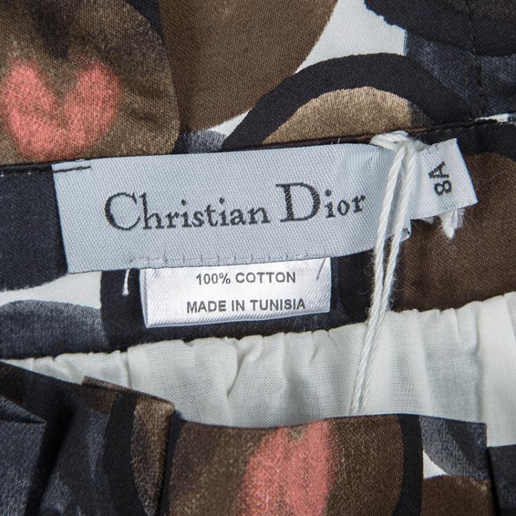 Pre Owned Christian Dior Multicolor Printed Cotton Pleated Skirt 8Yrs