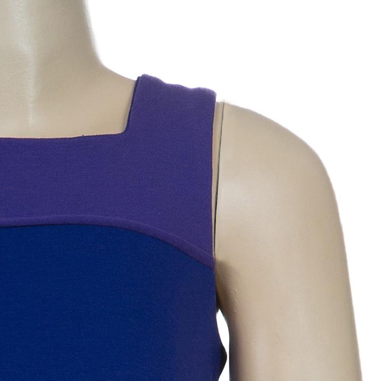 Pre Owned Dior Purple Colorblock Sleeveless Dress 6 Yrs