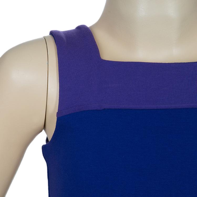 Pre Owned Dior Purple Colorblock Sleeveless Dress 6 Yrs