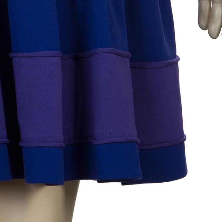 Pre Owned Dior Purple Colorblock Sleeveless Dress 6 Yrs