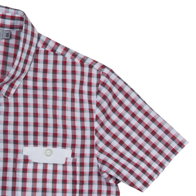 Pre Owned Dior Red and White Short Sleeve Checked Shirt 8 Yrs