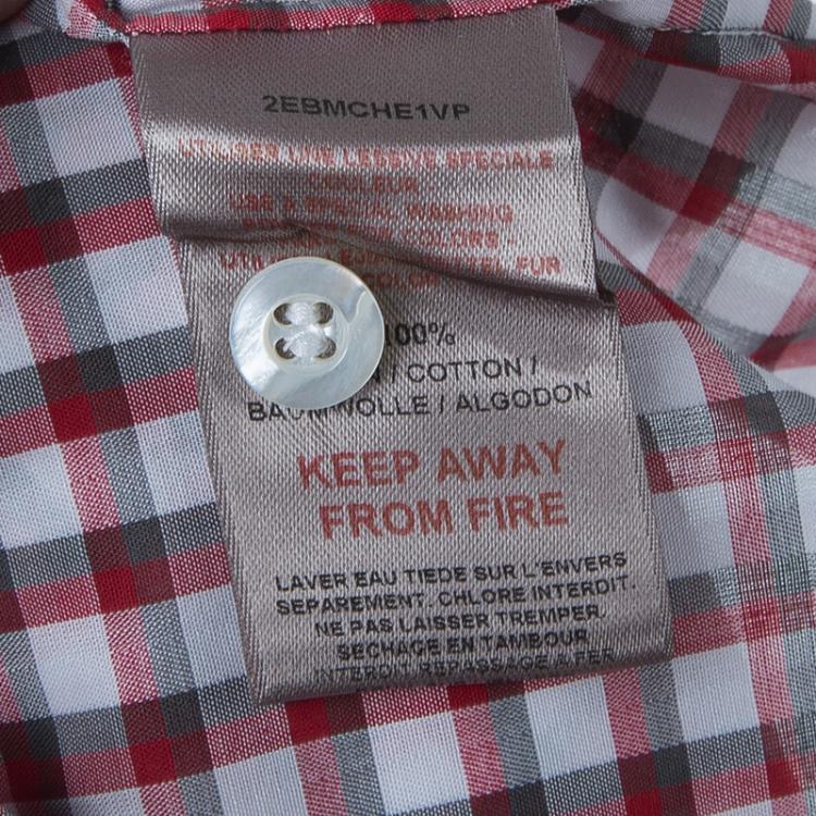 Pre Owned Dior Red and White Short Sleeve Checked Shirt 8 Yrs
