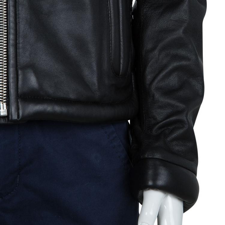 Pre Owned Dior Black Qulted Leather Jacket 8 Yrs