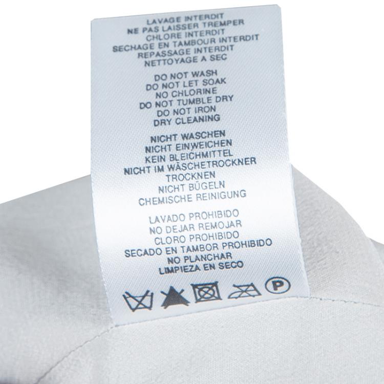 Pre Owned Dior Grey Short Sleeve Back Tie Detail Silk Dress 4 Yrs