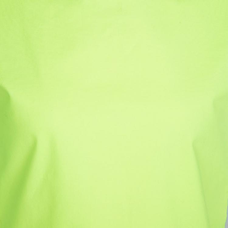 Pre Owned Dior Neon Yellow Cotton Box Pleat Detail Sleeveless Peplum Top 10 Yrs