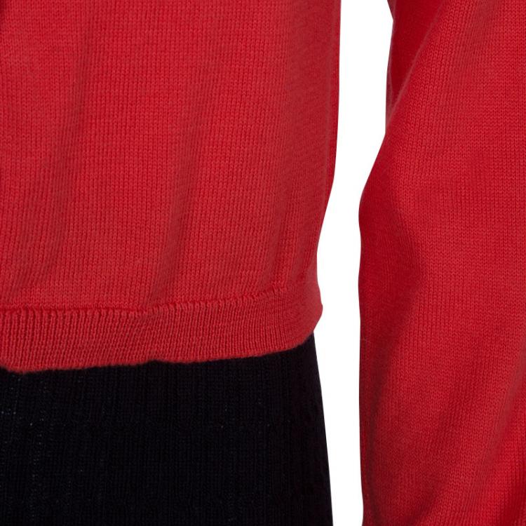 مملوكة مسبقًا Dior Red Knit Long Sleeve Buttondown Cardigan 8 Yrs
