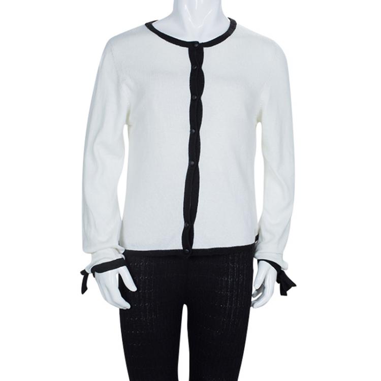 Pre Owned Dior Monochrome Knit Buttondown Cardigan 10 Yrs