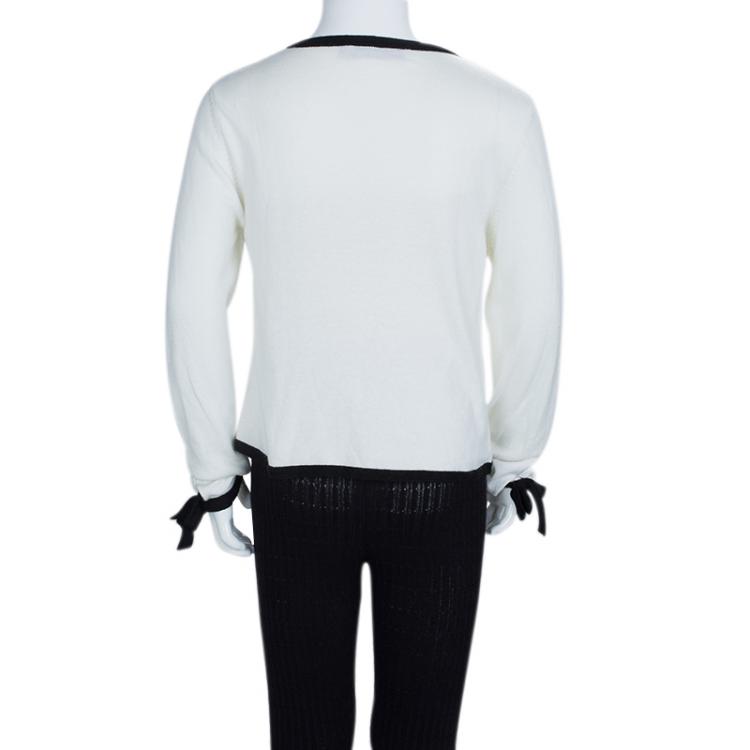 Pre Owned Dior Monochrome Knit Buttondown Cardigan 10 Yrs