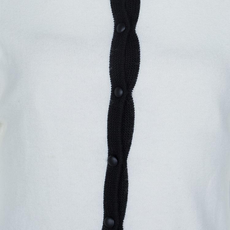 Pre Owned Dior Monochrome Knit Buttondown Cardigan 10 Yrs